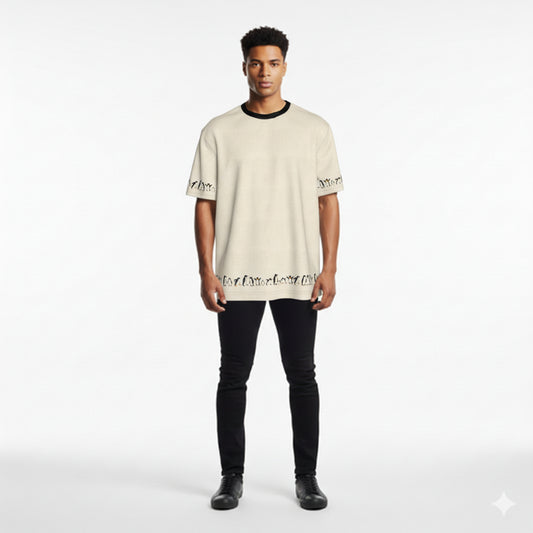 Oversized Baggy Fit T-shirt - Penguin Parade Print