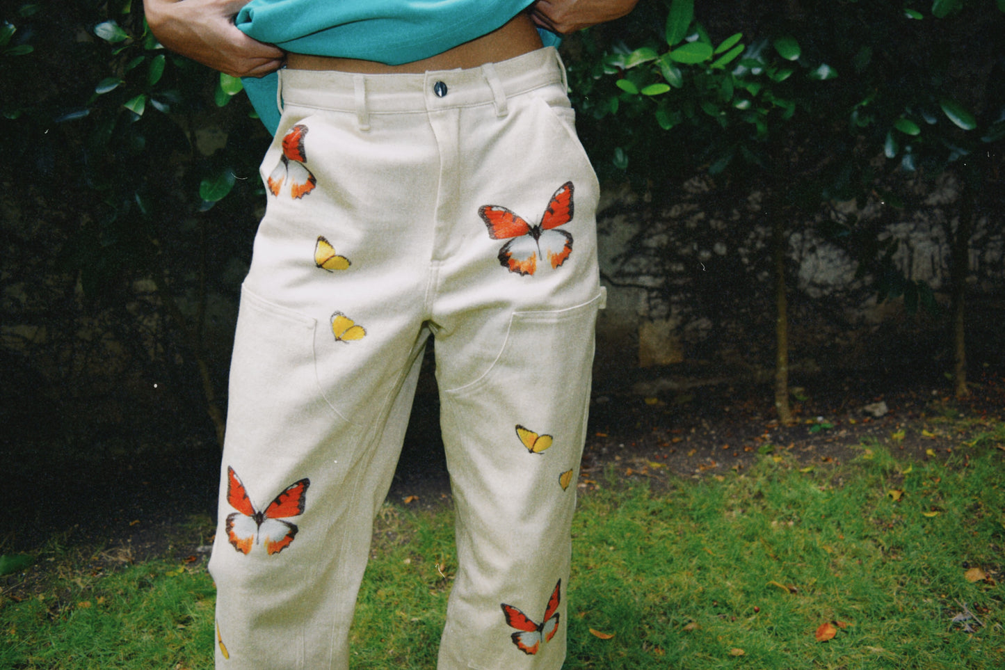 men's boxy double front pant - unisex low waist pants  in Stretch Organic Cotton Twill