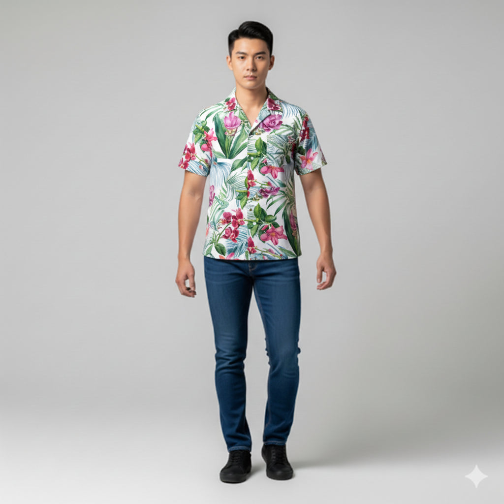 Organic Cotton Hawaiian Shirt – Camp Collar