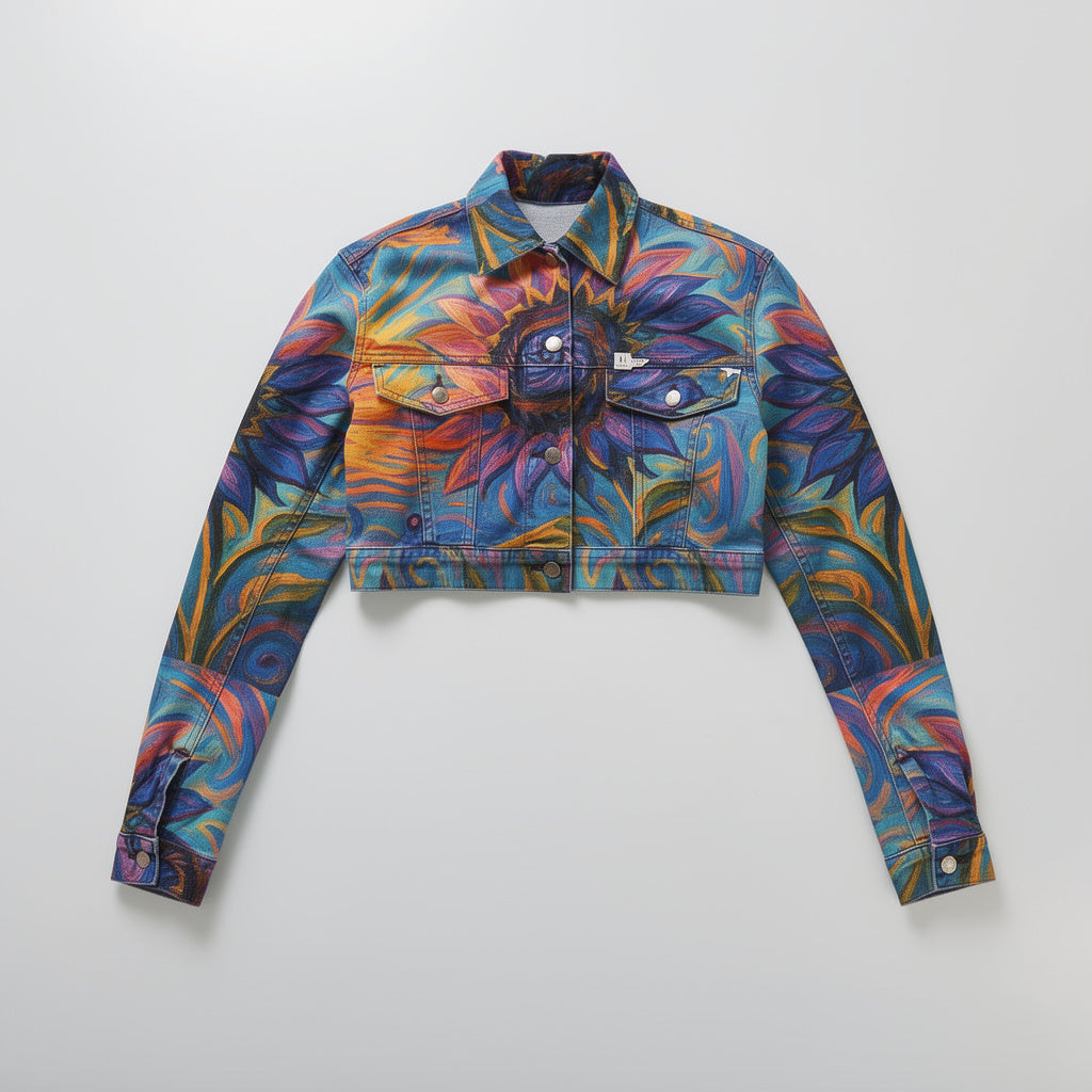 Cropped Jean Cotton Jacket Sunflower Beach