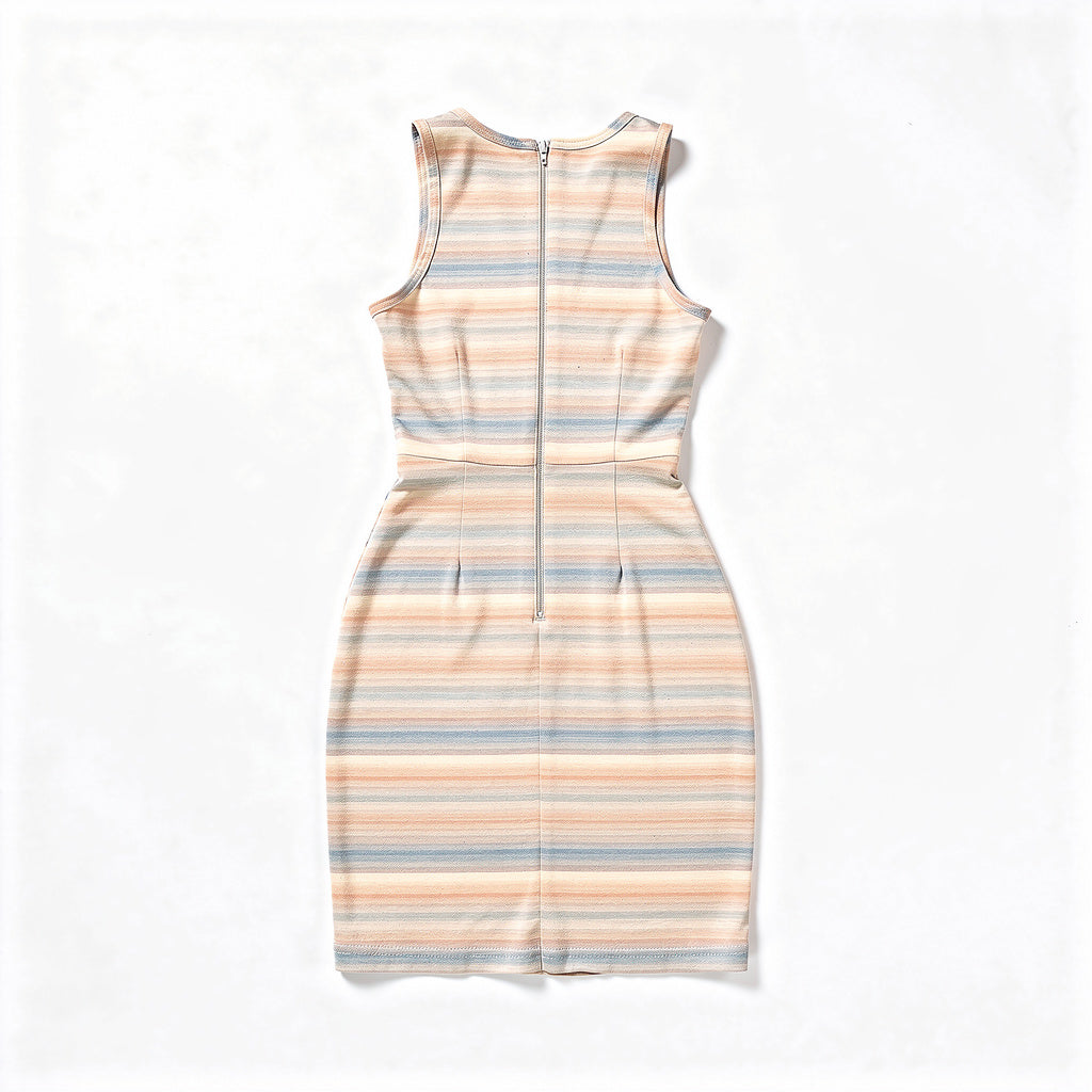 Racerback Tank Mini Dress in Cotton Jersey – Pastel Stripe