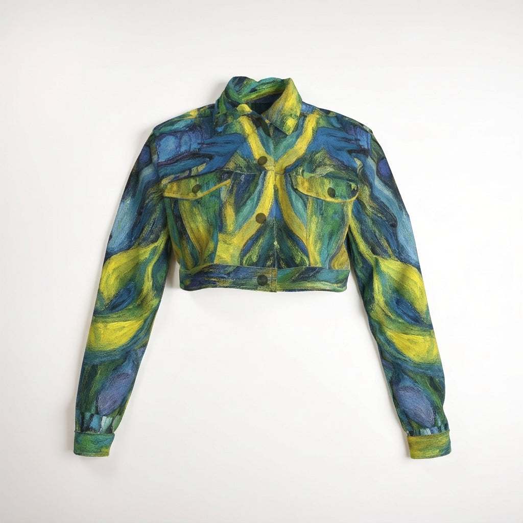 Cropped Jean Jacket Blue Jungle