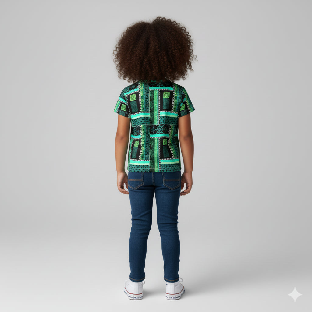 Green Patterned Children's T-Shirt