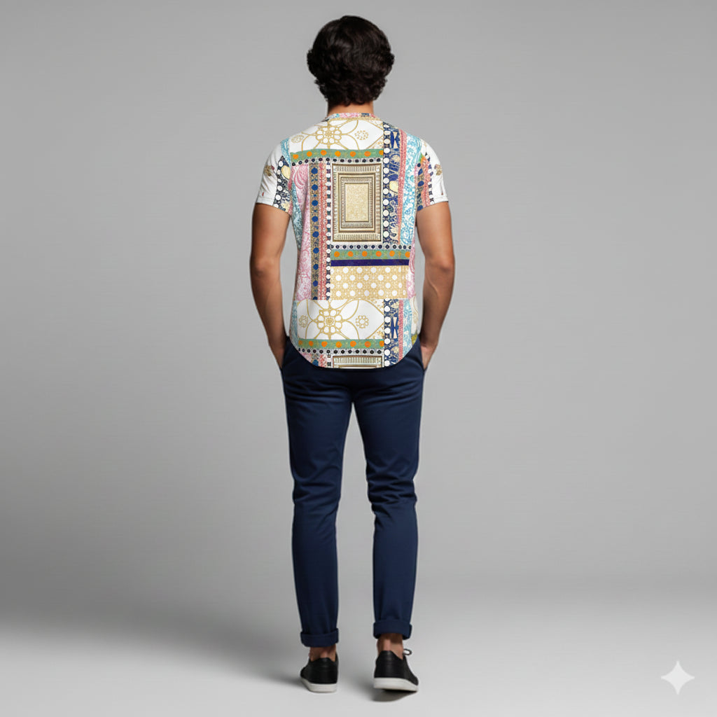 Multi-Pattern Scorpion Tailed Dragonfly Men’s Fitted T-Shist