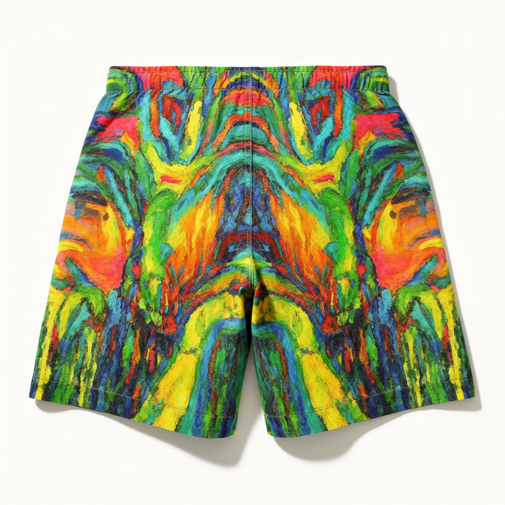 Board Shorts (7" Inseam) in Lightweight Cotton Poplin Green Jungle
