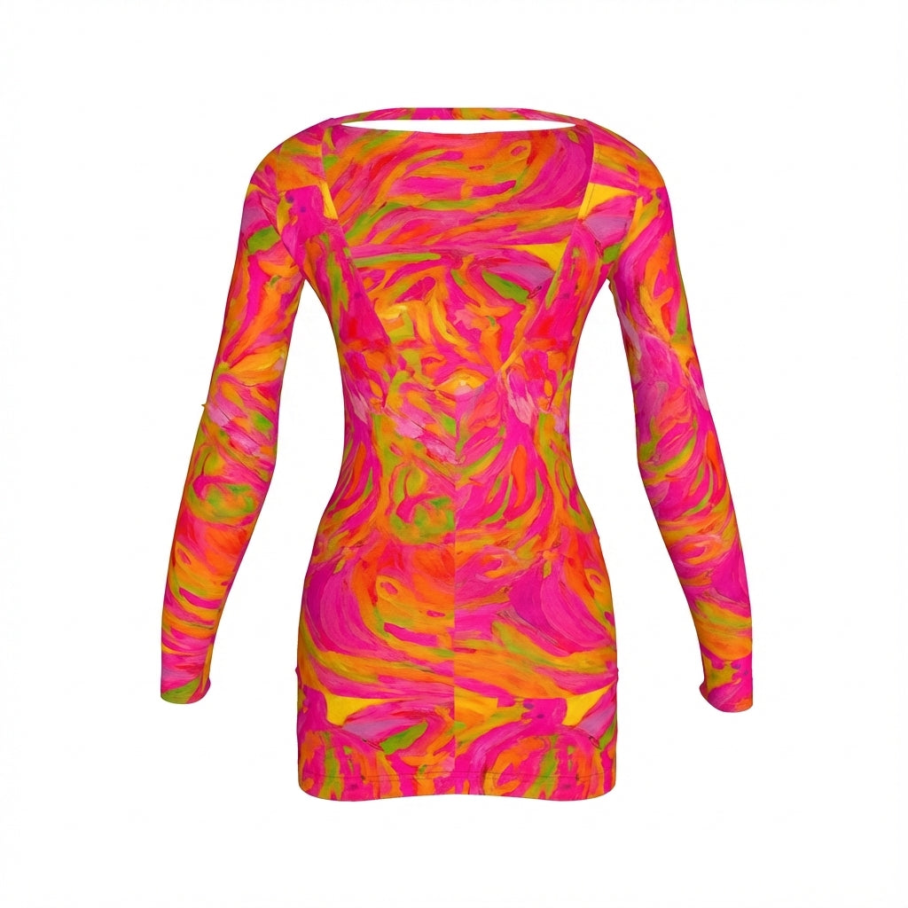 Pink Noodles Mini Dress