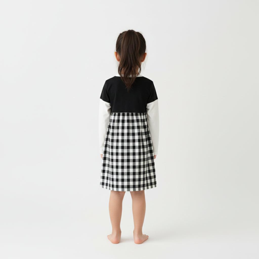 Long Sleeve T-Shirt Dress in Cotton-Spandex Jersey