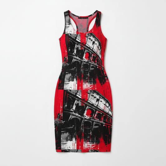 Abstract Colosseum Design Tank Dress