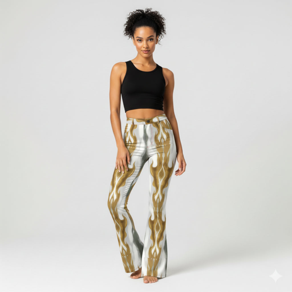 Cheyenne Wetern Printed Bell Bottom Jeans