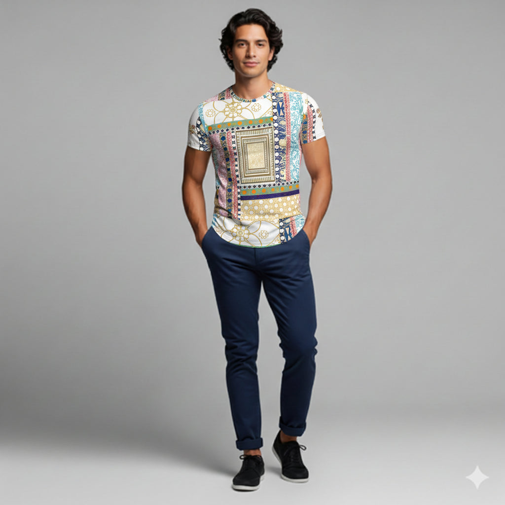 Multi-Pattern Scorpion Tailed Dragonfly Men’s Fitted T-Shist
