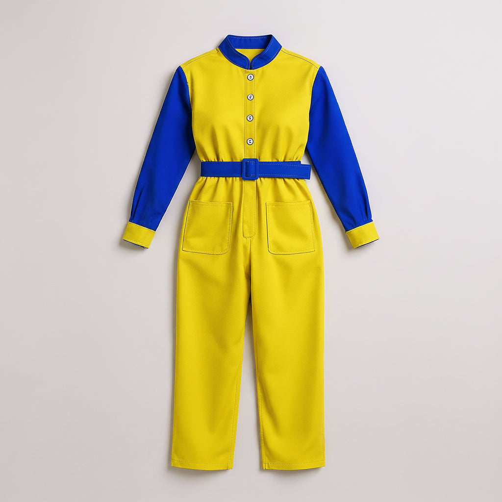 Lightweight Button Front Jumpsuit in Pima Cotton Poplin