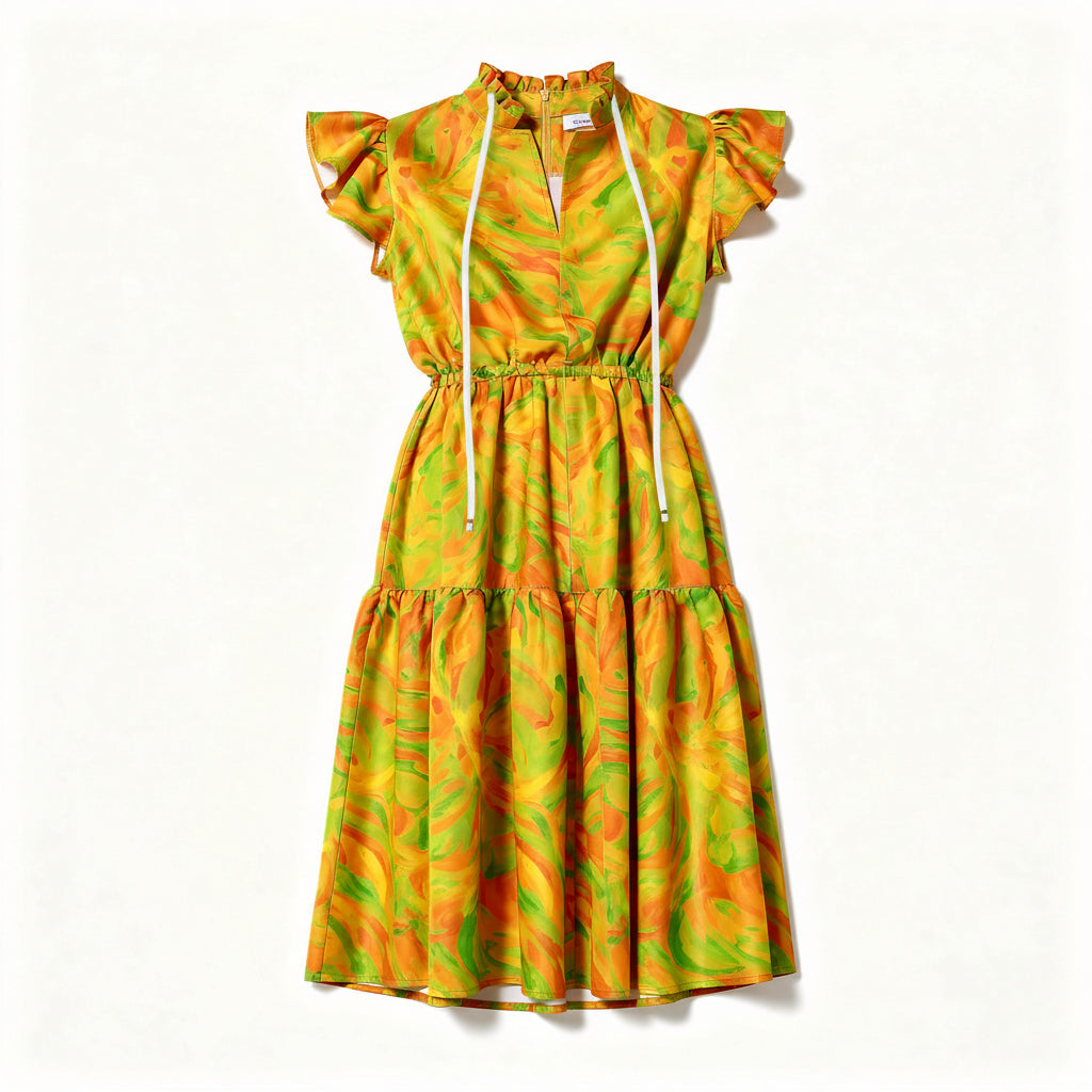 Ruffle Sleeve Dress Fruity Noodles