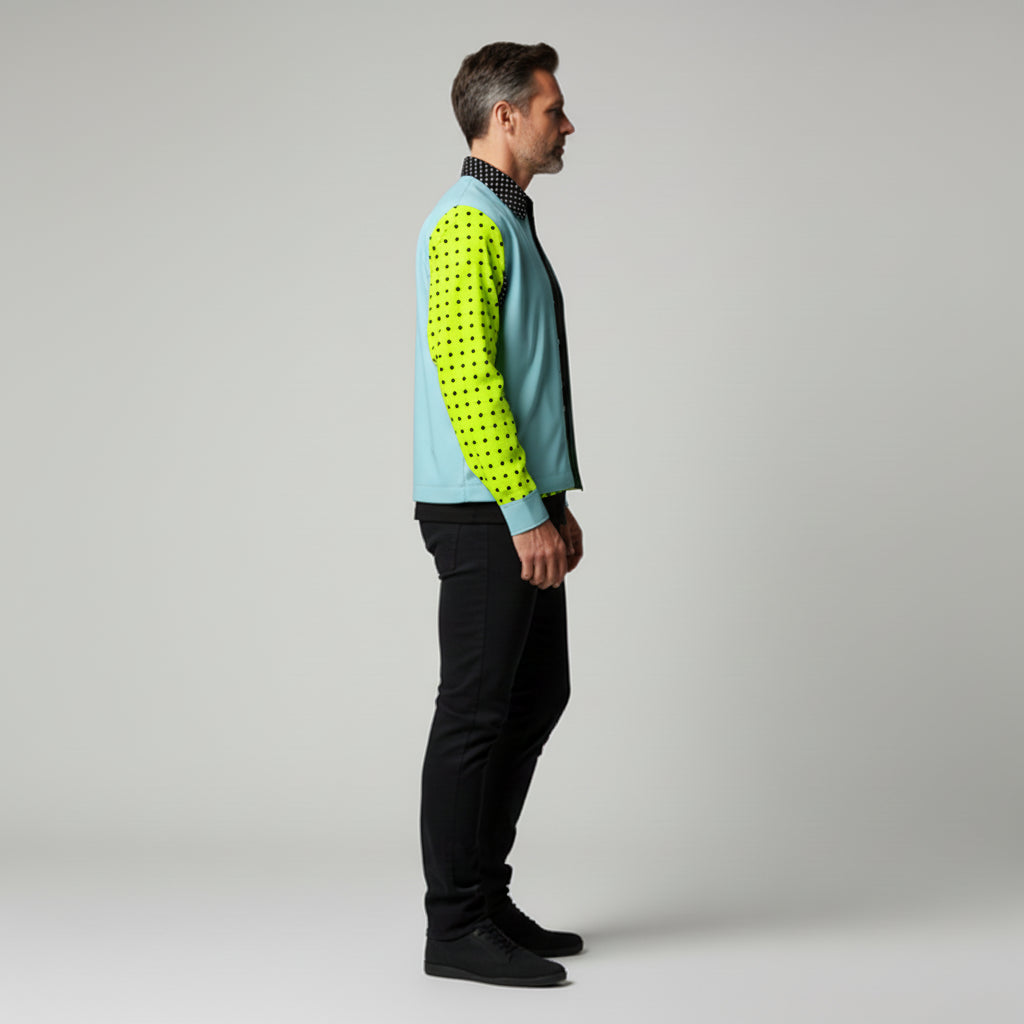 Men's Baby Blue/Black Diamond  Golf Jacket