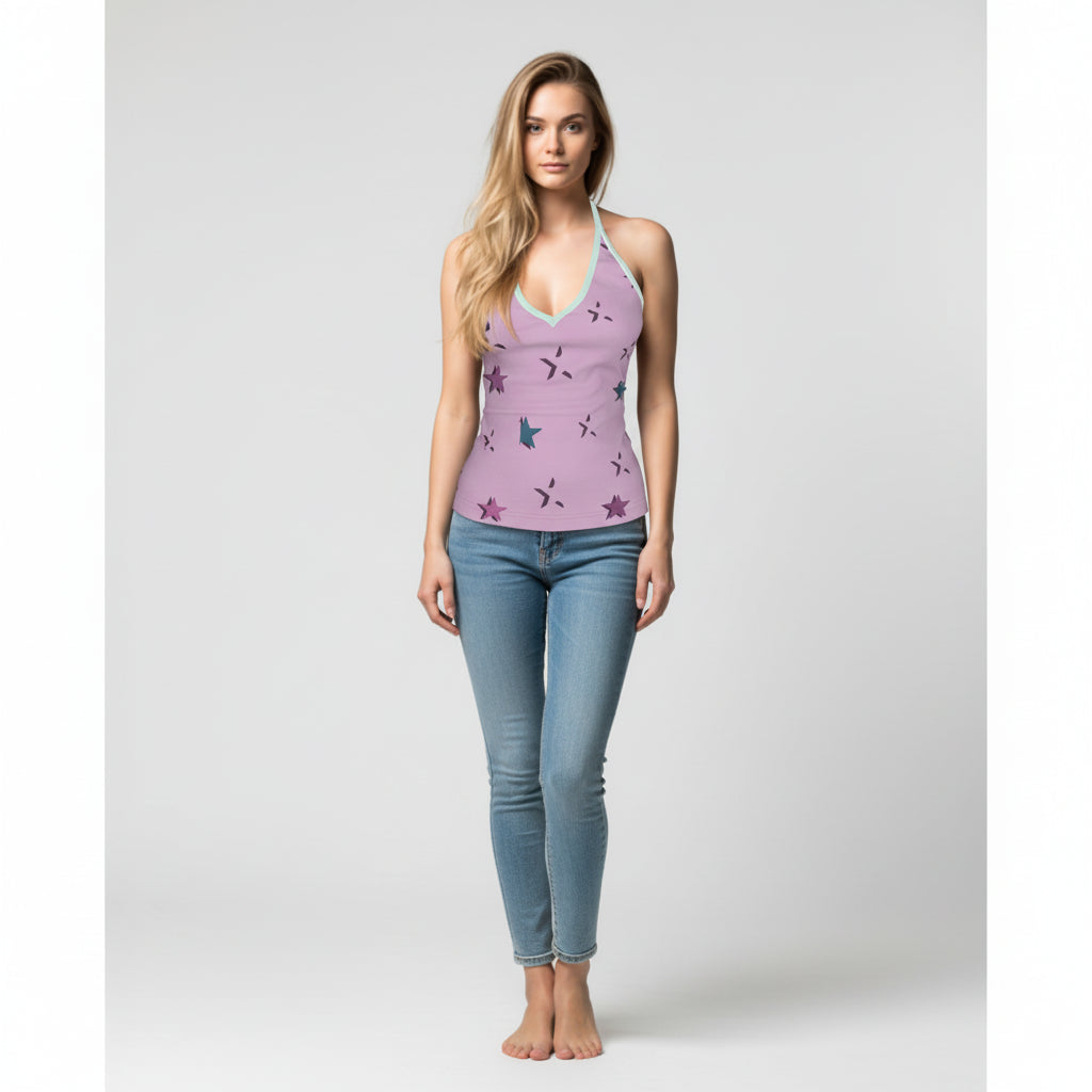 Knit Haltertop in Cotton-Spandex Lightweight Jersey