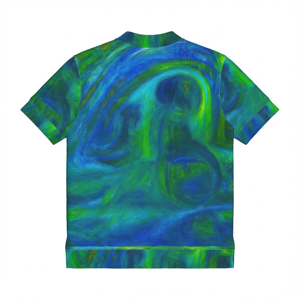 Polo Shirt with V Neck Blue Moon