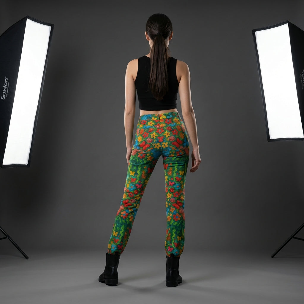 Skinny Jeans Butterfly Flowers