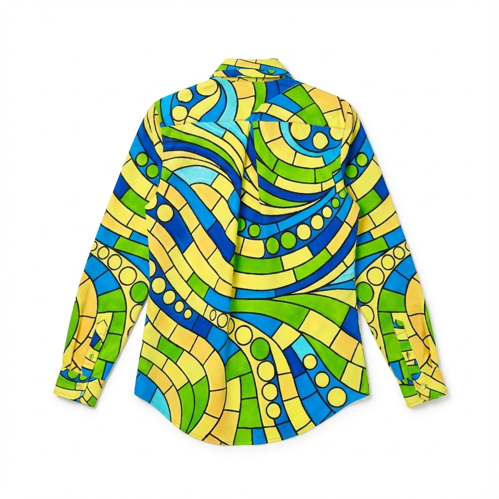 Women's Button Front Shirt Mosaic 4 – Organic Cotton Voile