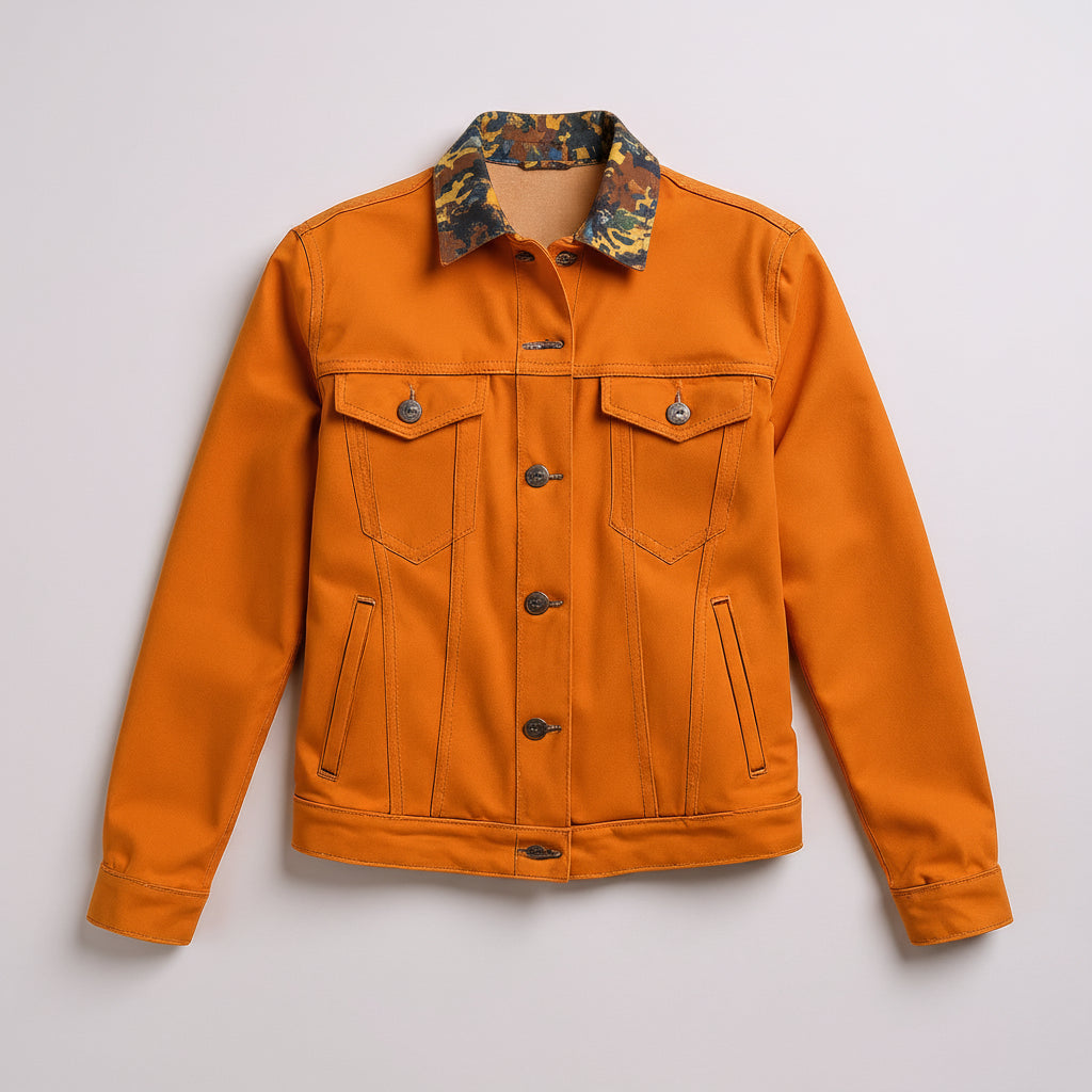 Molten Residue Jean Jacket Orange