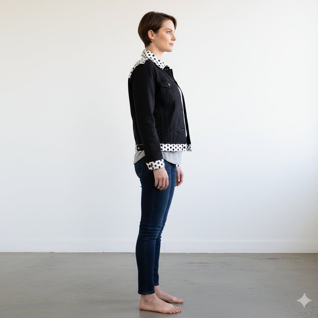The Signature Contrast Jean Jacket in Heavy Stretch Cotton Twill