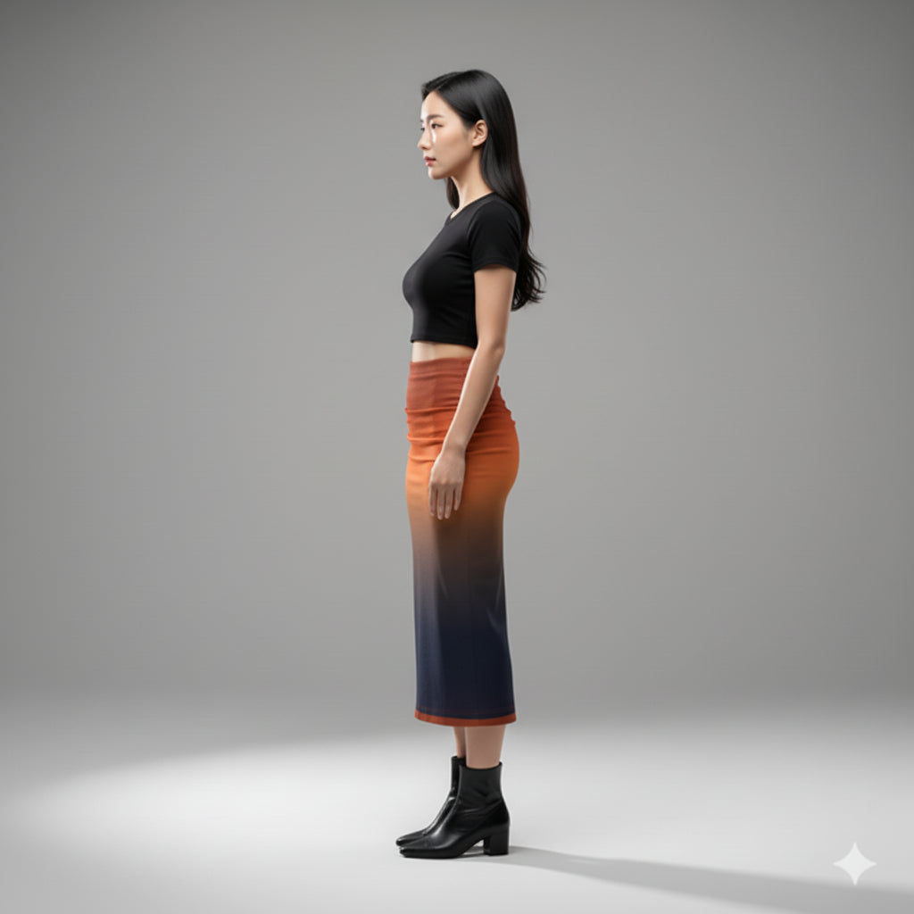 Odyssey Ombre Bodycon Midi Skirt