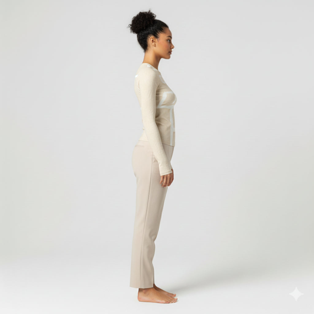 Trucamelo Long Sleeve T-shirt in Muslin White