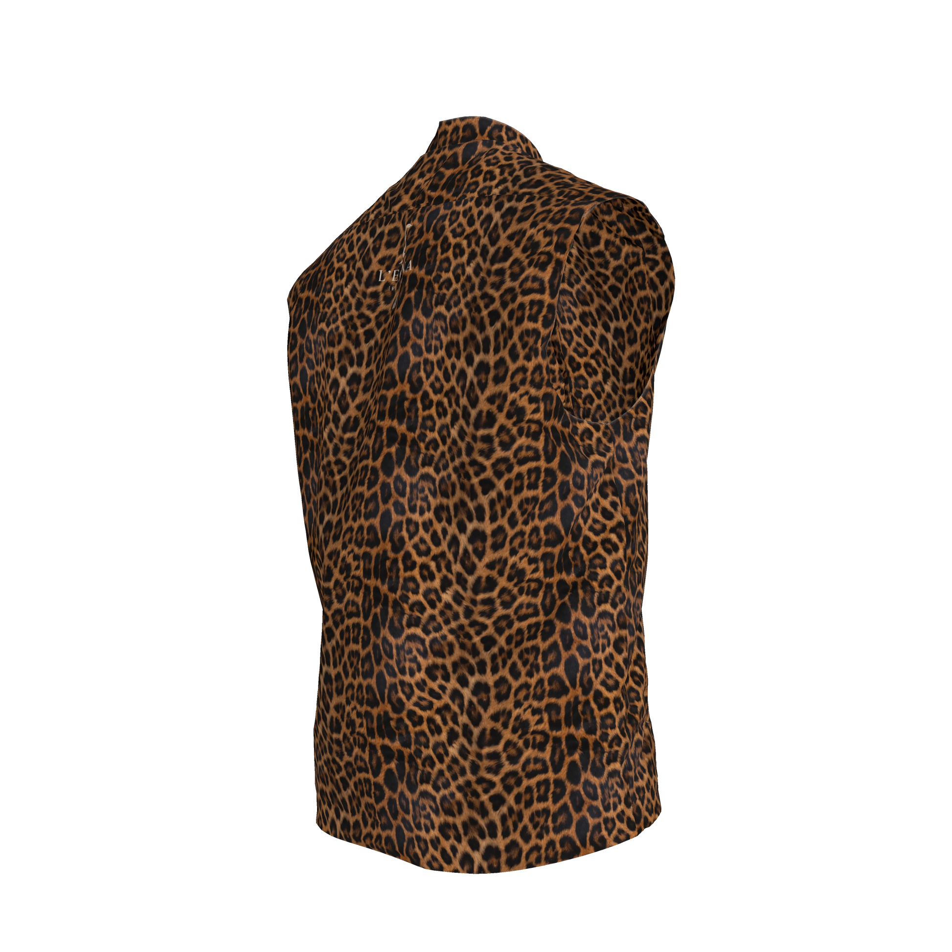 L'EGNA RISING (LEOPARD) VEST – Heavy Stretch Cotton Twill Gilet
