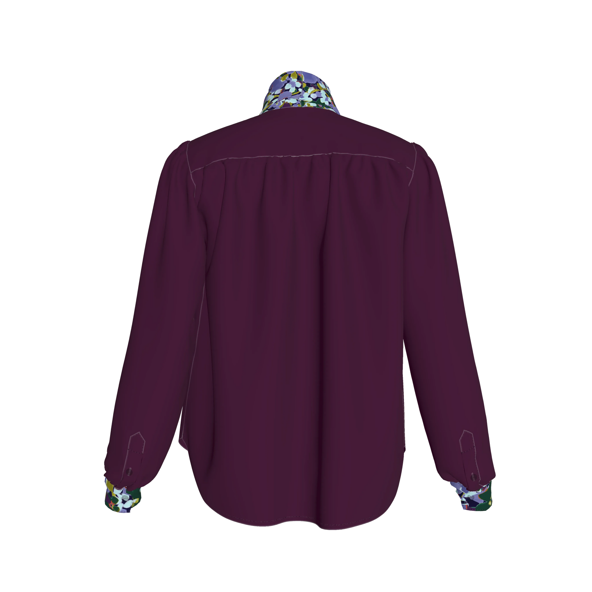 Women's Bow Blouse (purple/floral)