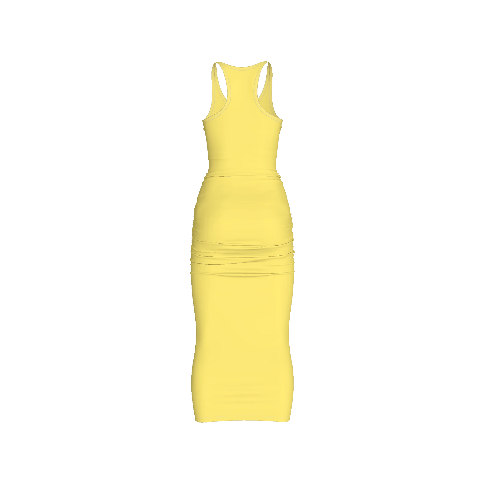 Racerback Shirred Tank Dress in Cotton-Spandex Jersey