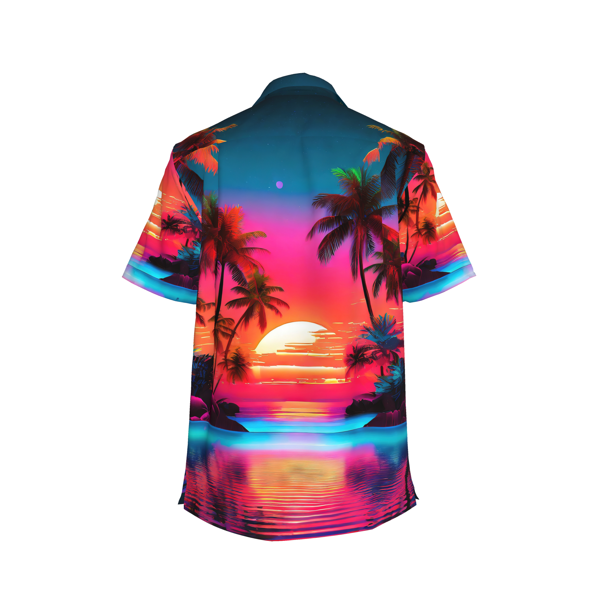 Organic Cotton Hawaiian Shirt – Sunset Paradise Print