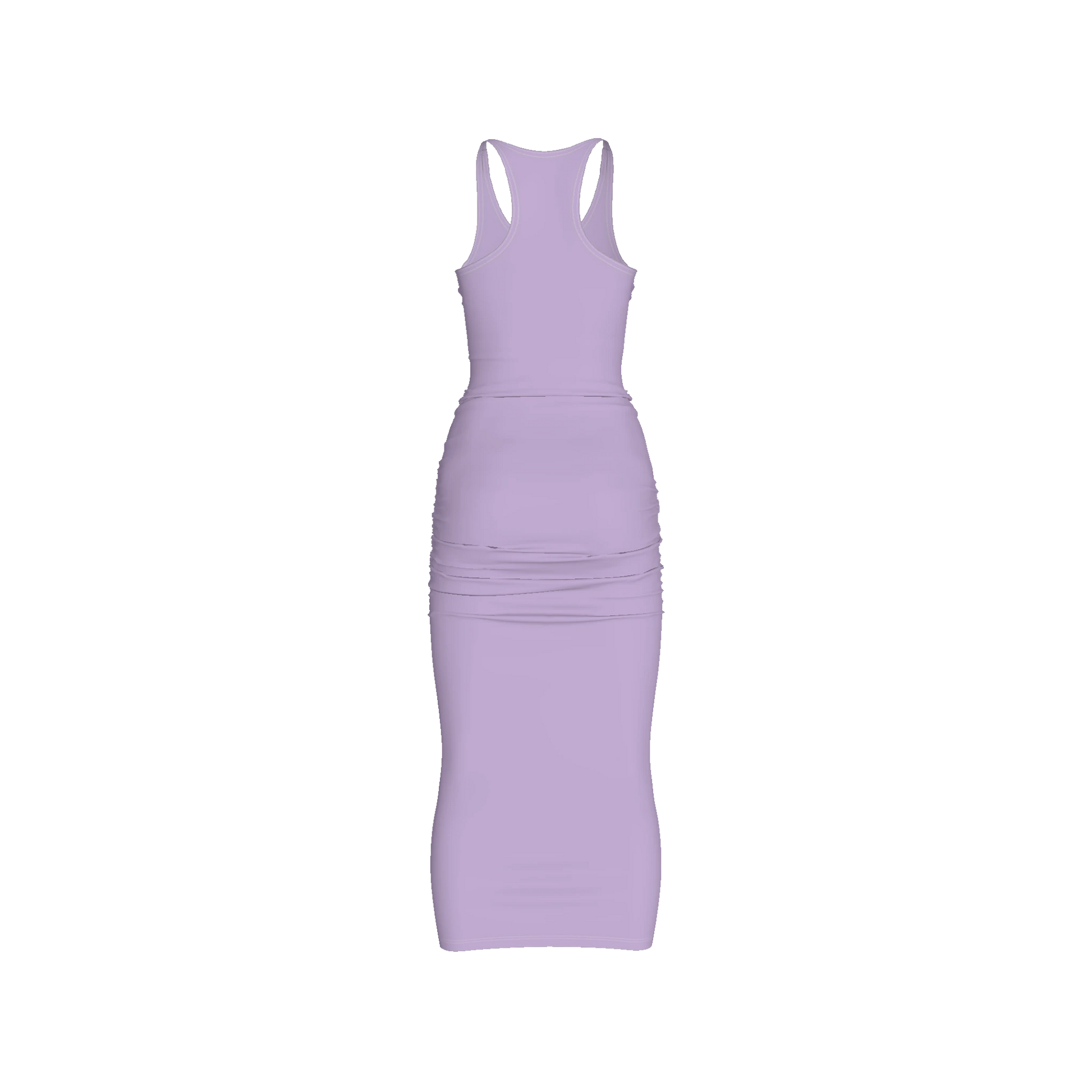 Racerback Shirred Tank Dress in Cotton-Spandex Jersey