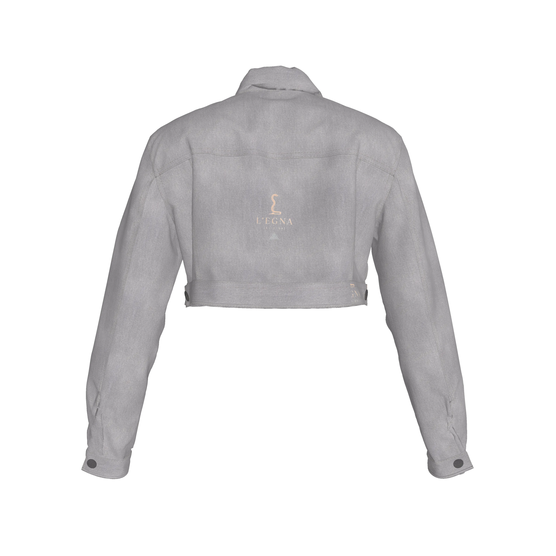 L'EGNA RISING 'GRAY' Cropped Jean Jacket