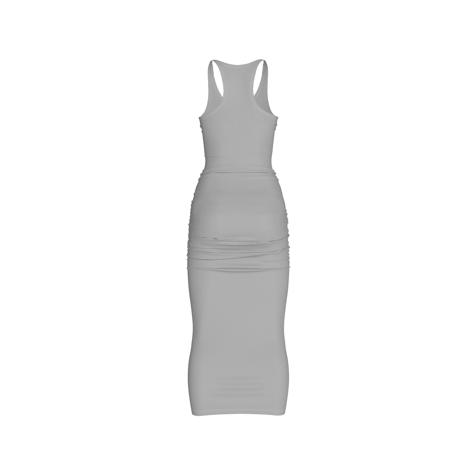 Racerback Shirred Tank Dress in Cotton-Spandex Jersey