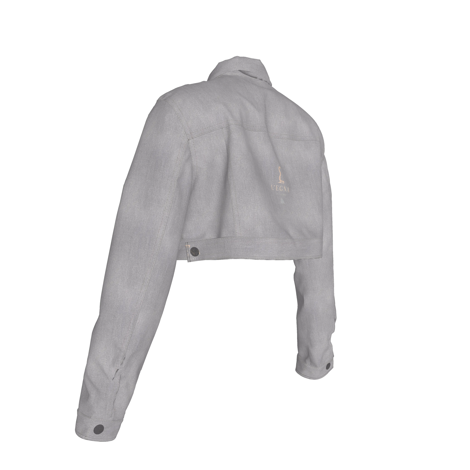 L'EGNA RISING 'GRAY' Cropped Jean Jacket