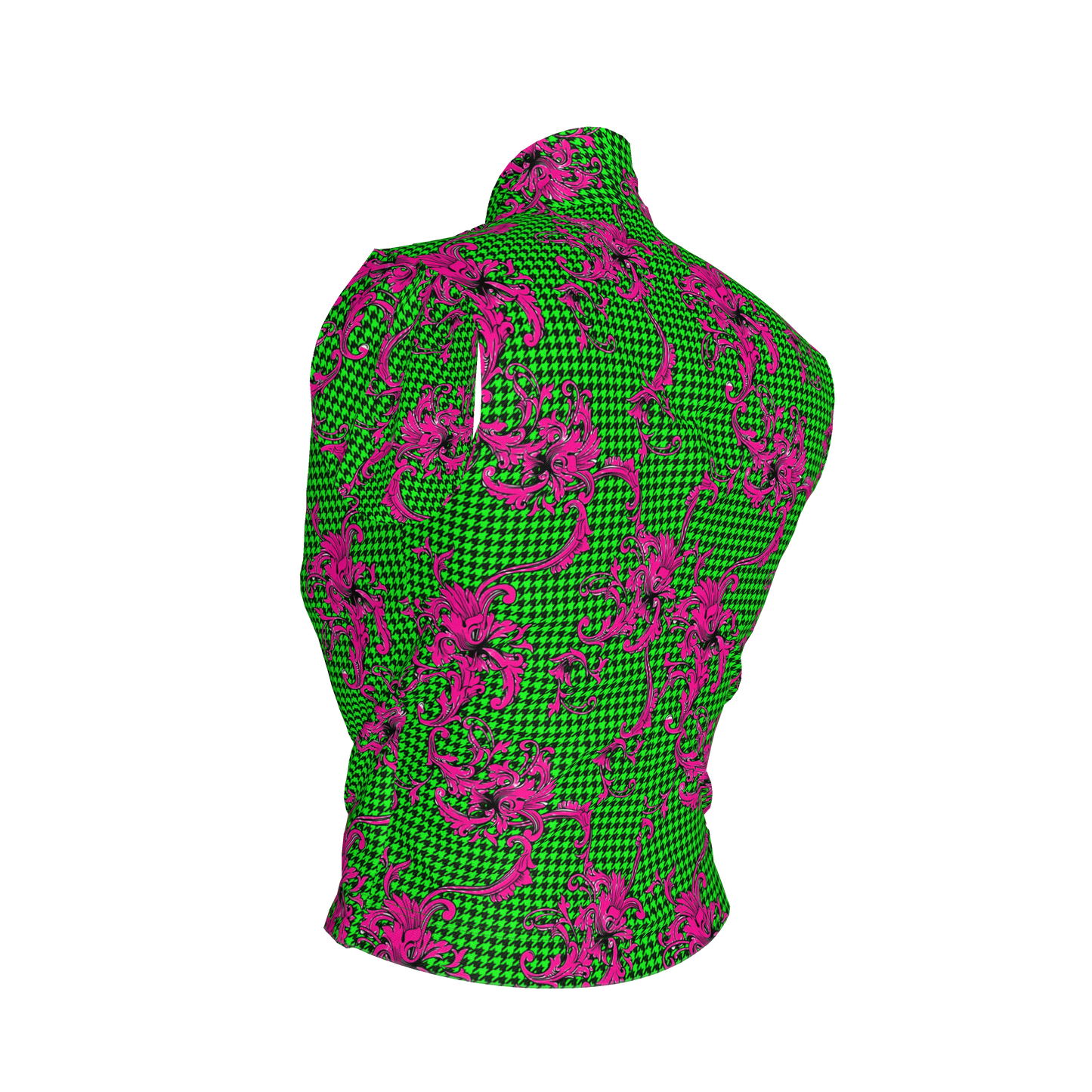 Pink & Green Houndstooth Surplice - Bamboo/Cotton Blend