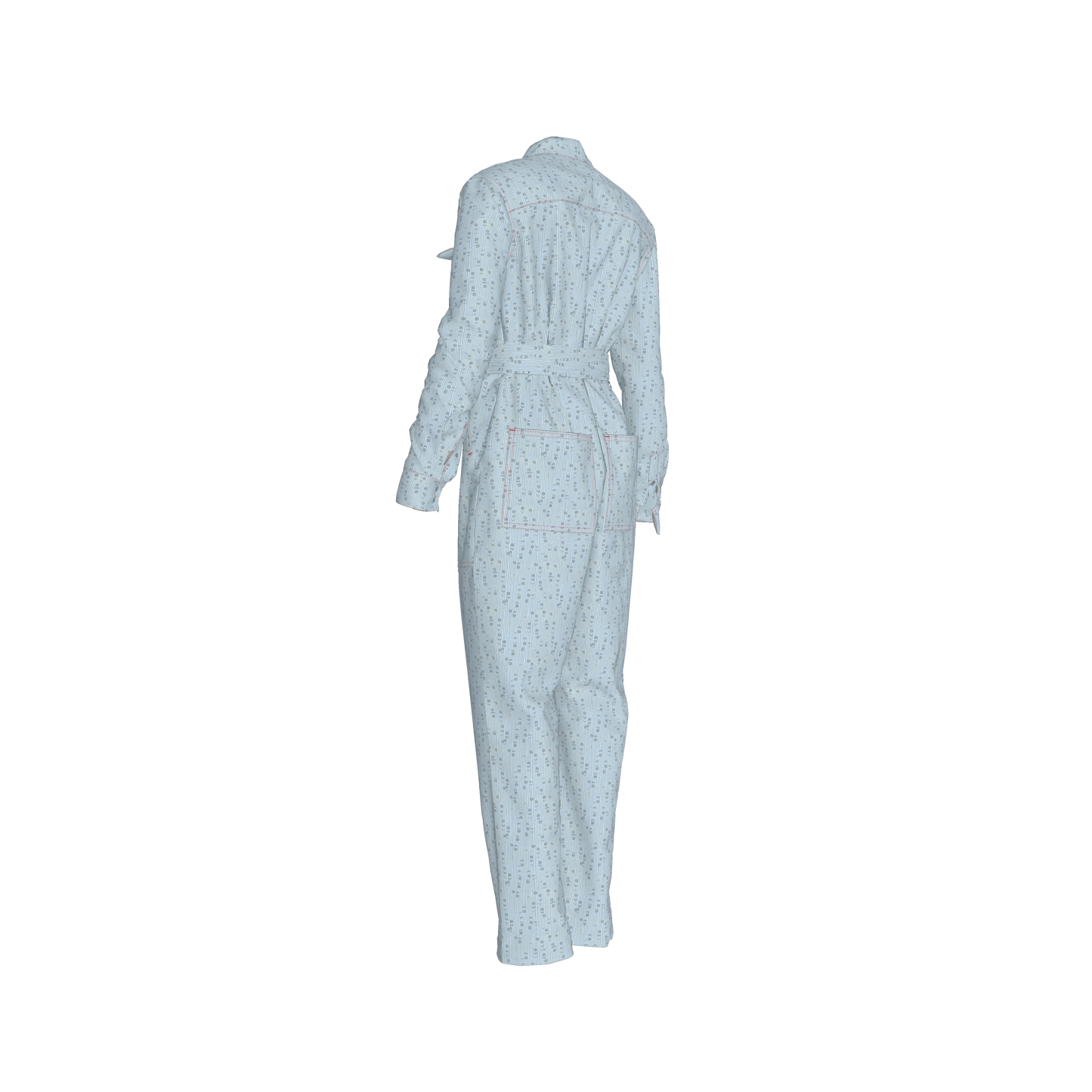 Lightweight Button Front Jumpsuit in Brushed Organic Cotton Twill