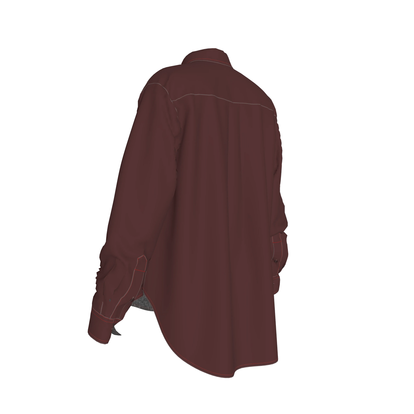 Oversized Organic Cotton Twill Shirt – Deep Wine