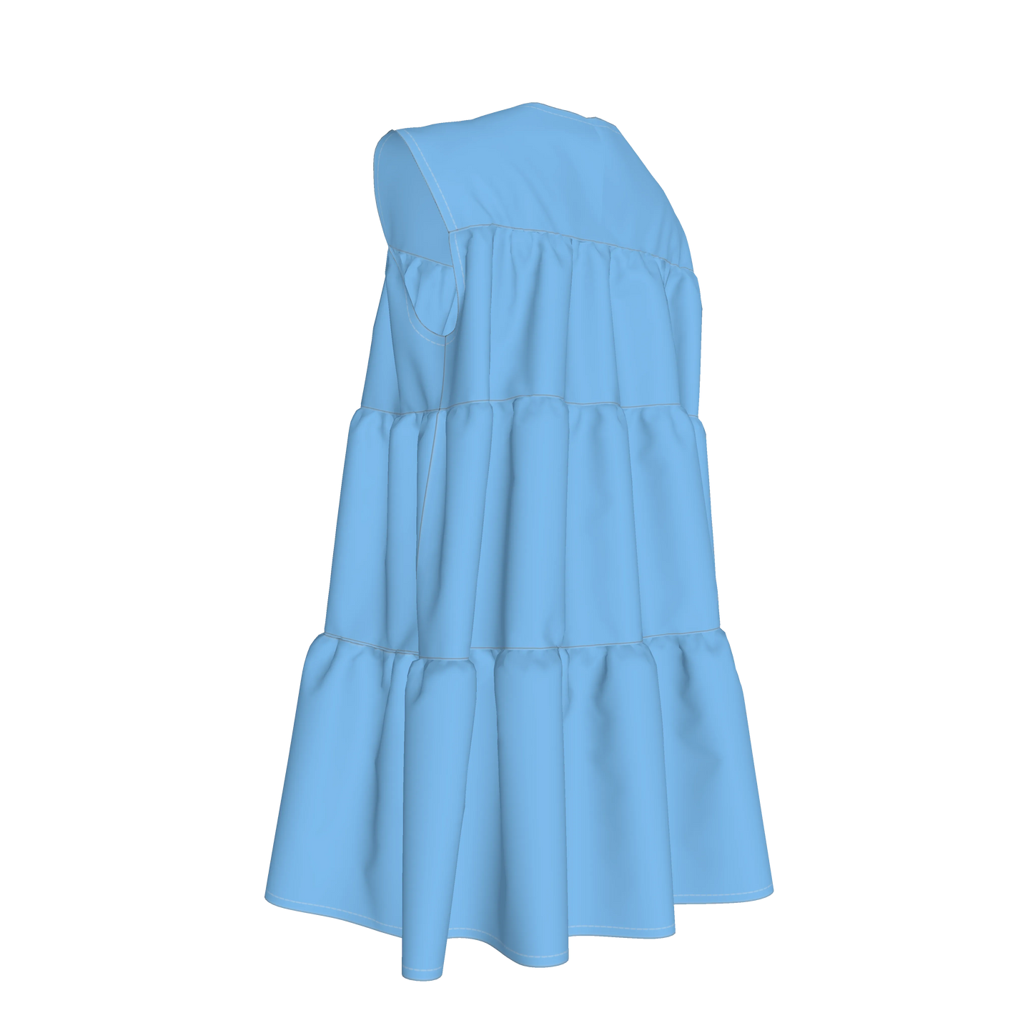 Ruffle Dress without Lining in Pima Cotton Poplin