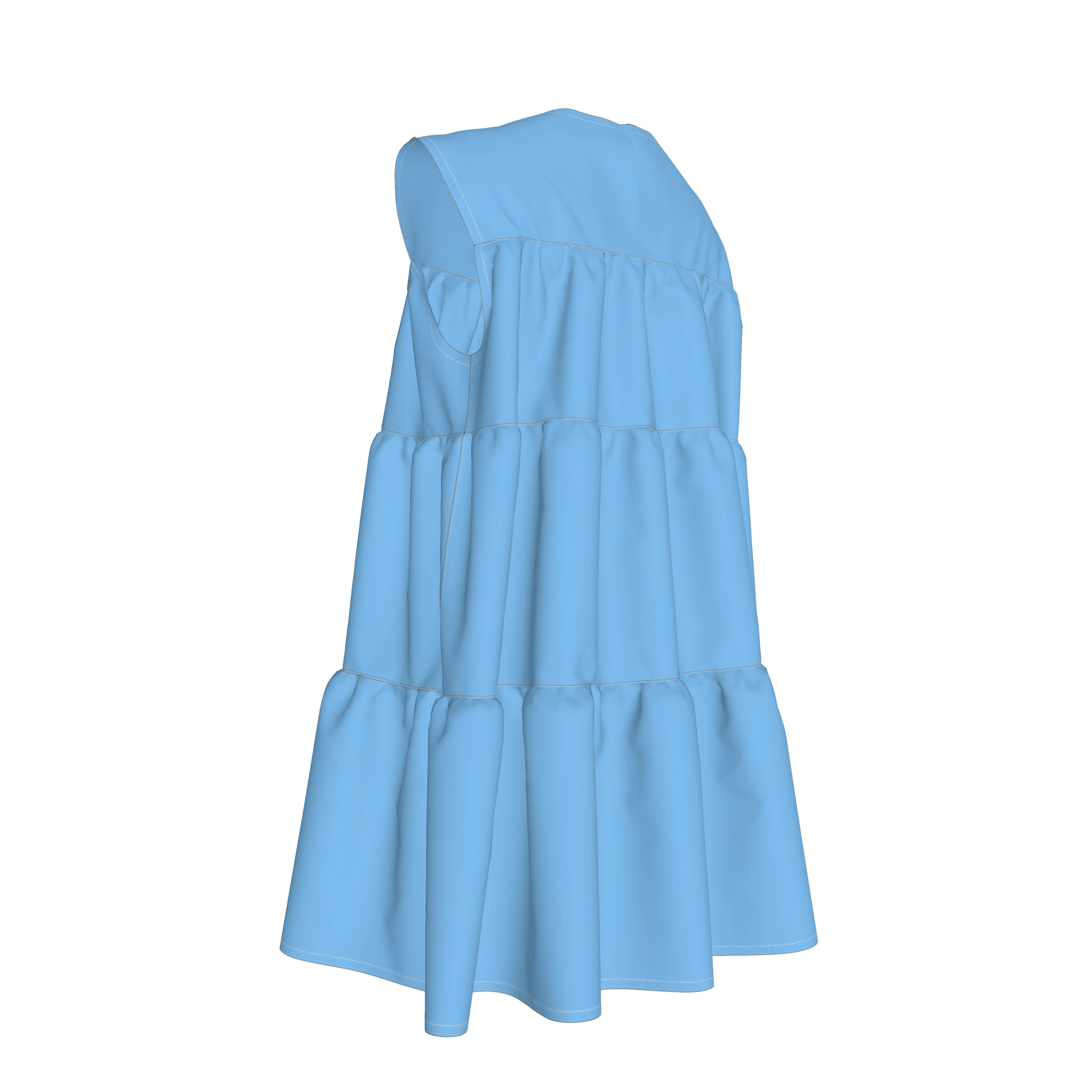 Ruffle Dress without Lining in Pima Cotton Poplin