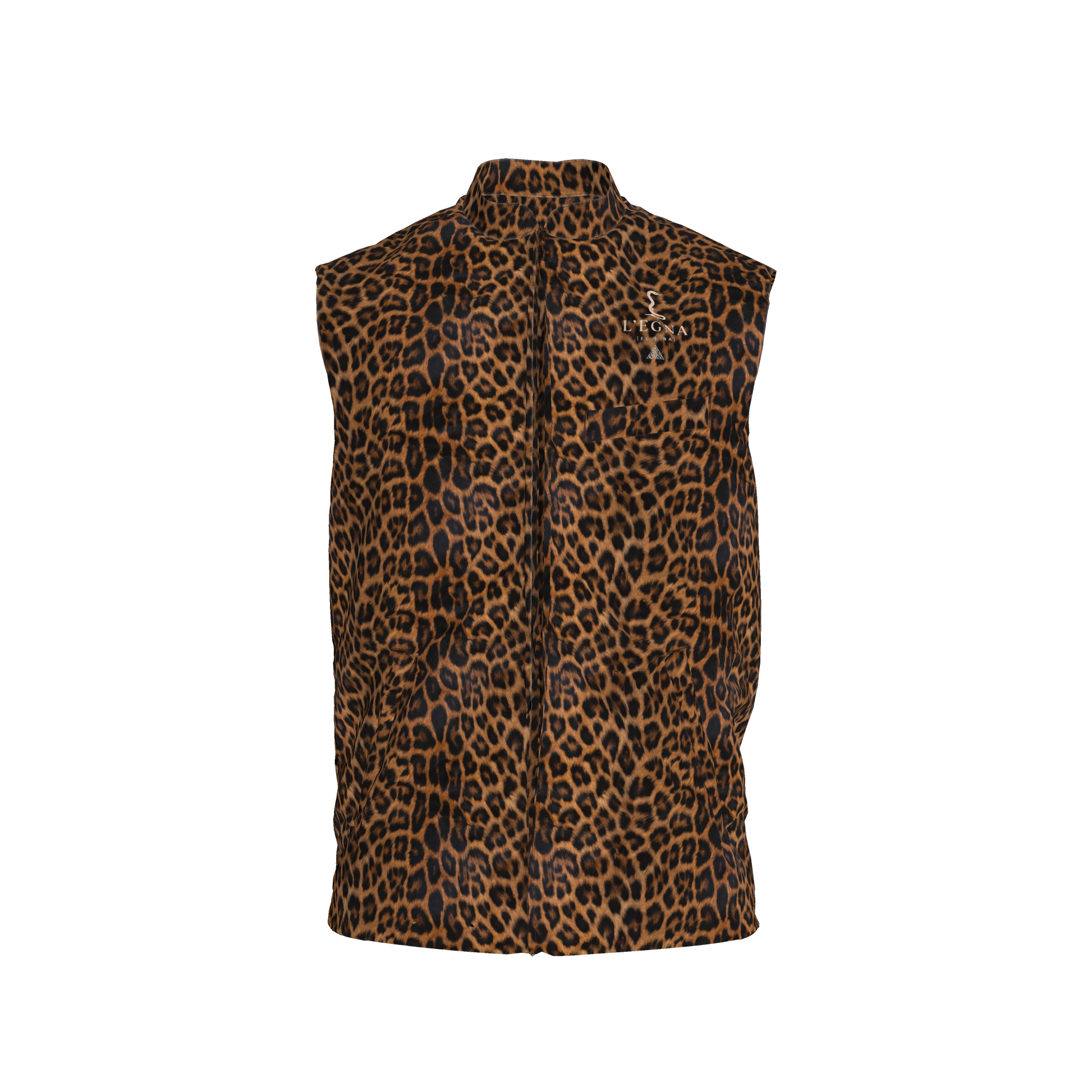 L'EGNA RISING (LEOPARD) VEST – Heavy Stretch Cotton Twill Gilet
