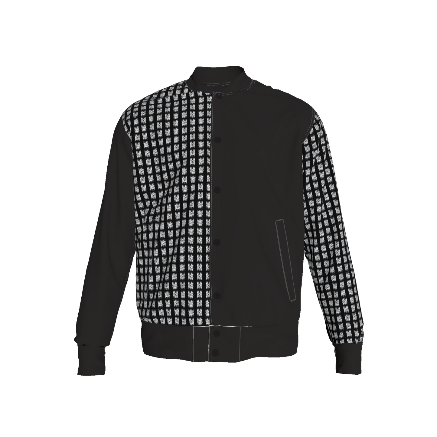 Snap Front Bomber Jacket in Rayon French Terry