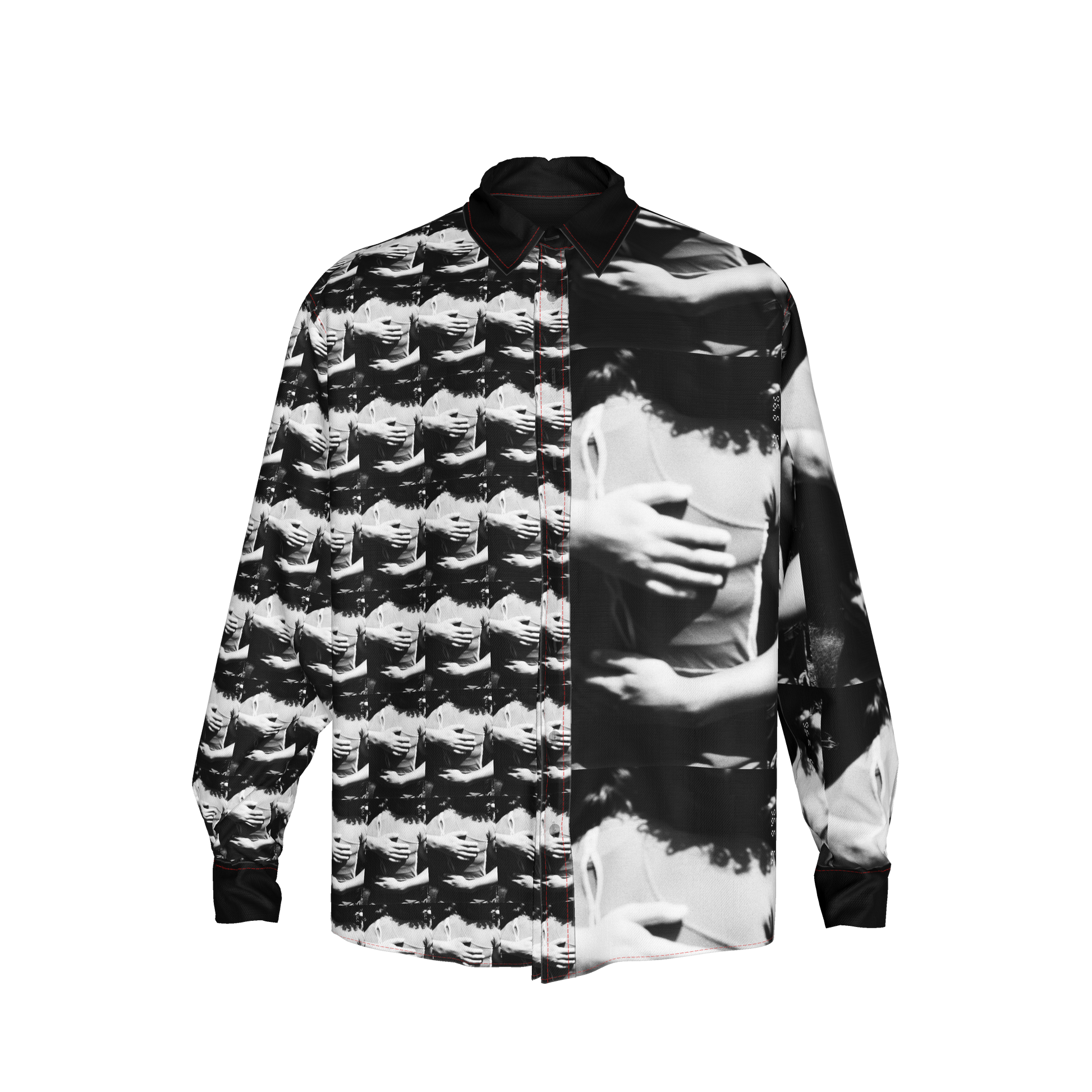 abrazos infinitos button up oversized shirt