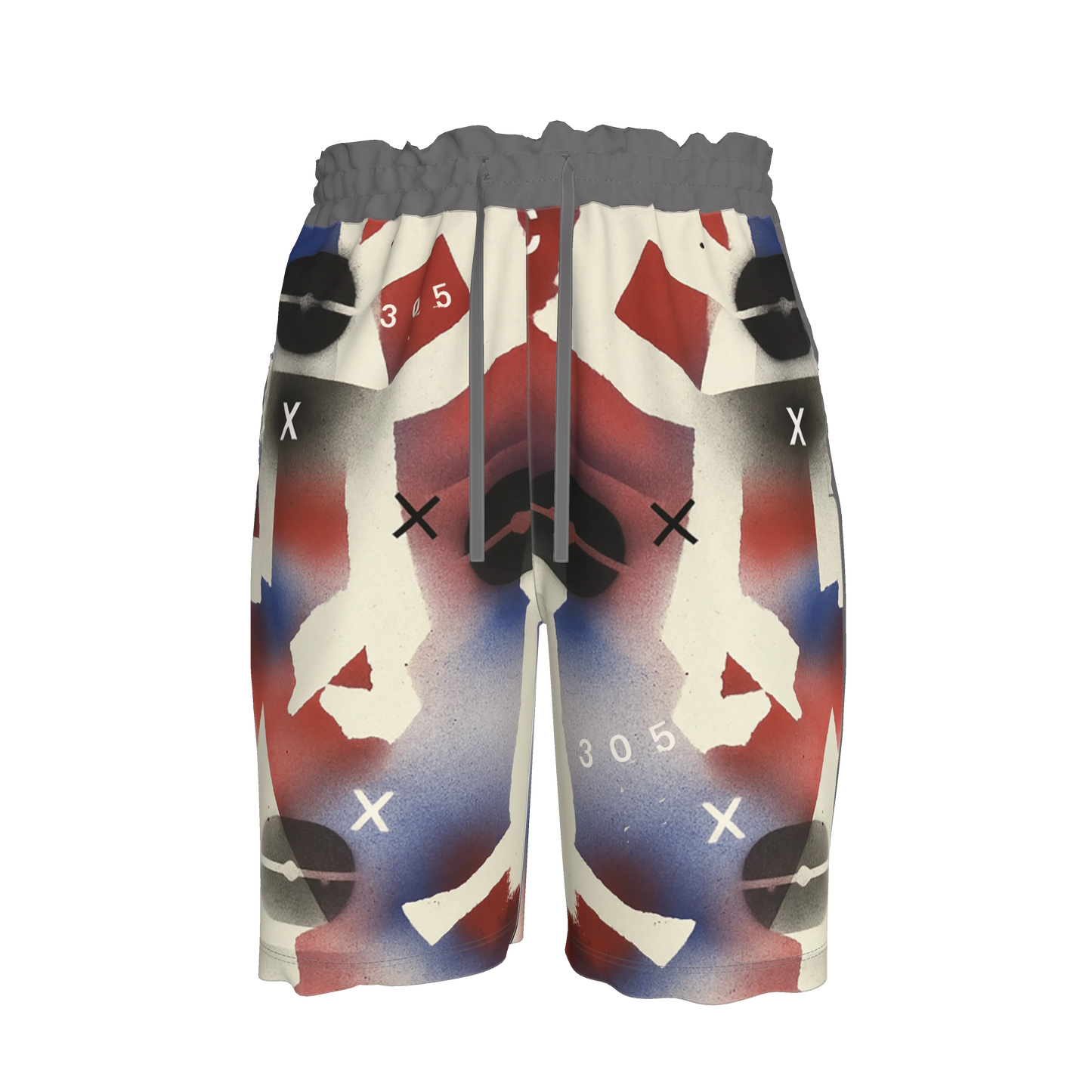 Jersey Basketball Shorts in Visionary Digital Print Cotton Fleece