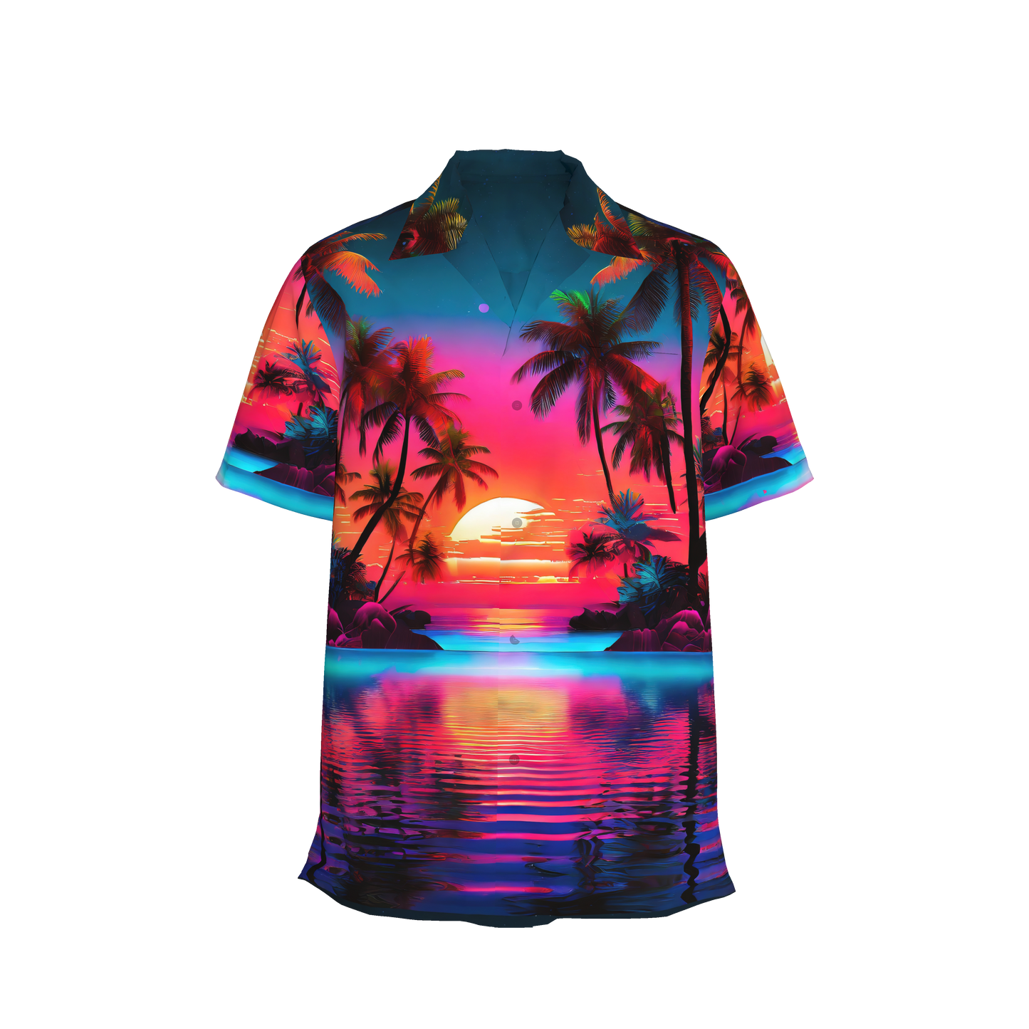 Organic Cotton Hawaiian Shirt – Sunset Paradise Print