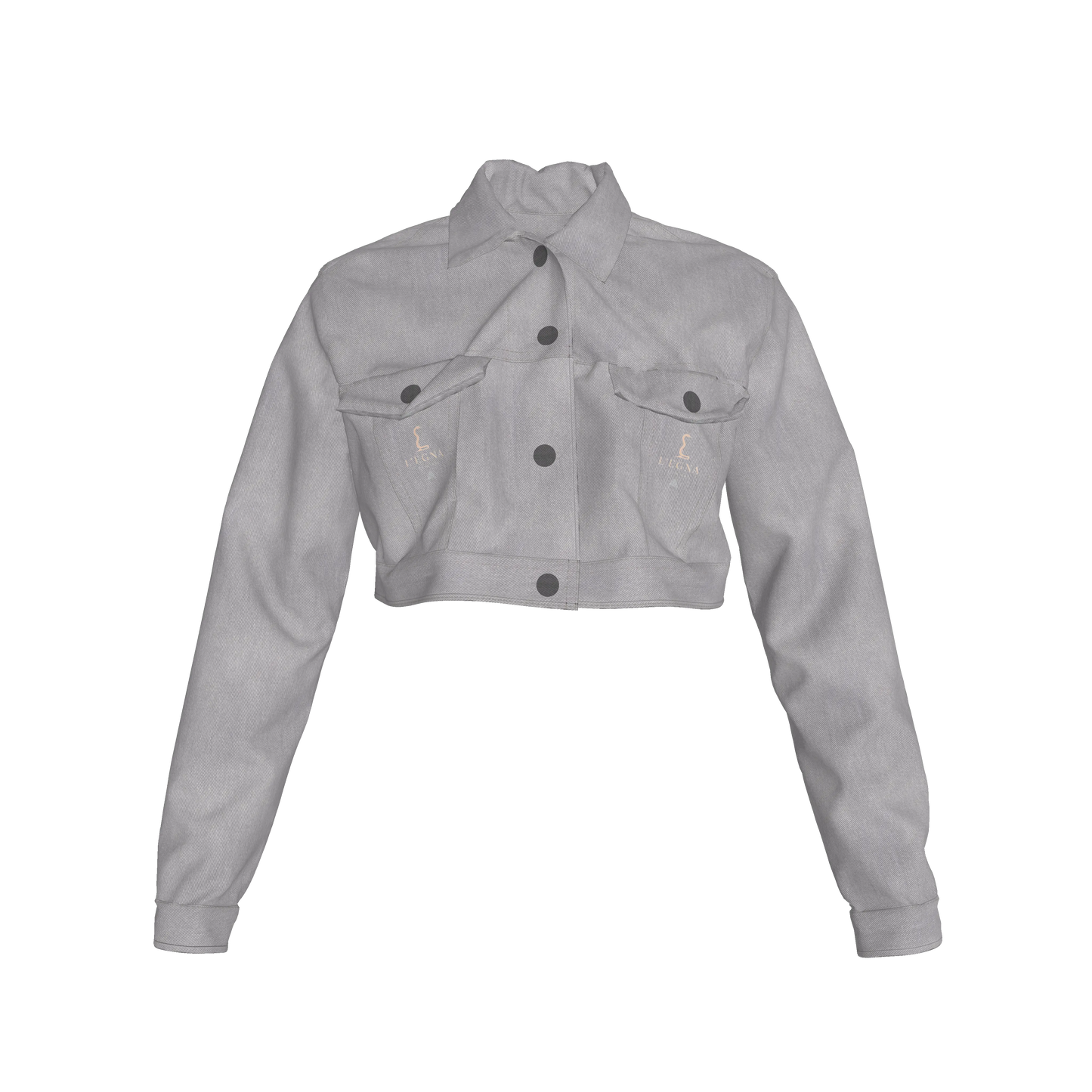 L'EGNA RISING 'GRAY' Cropped Jean Jacket
