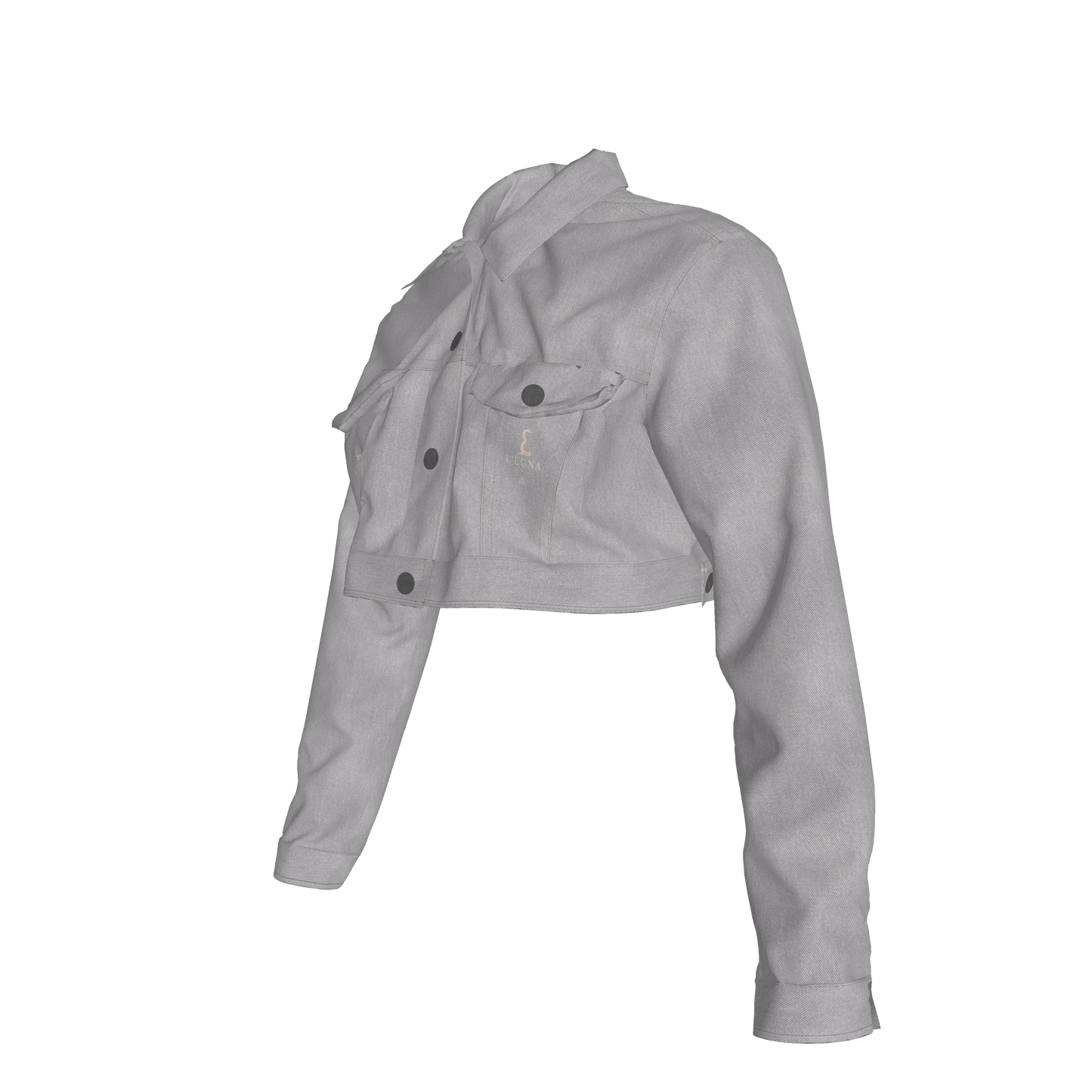 L'EGNA RISING 'GRAY' Cropped Jean Jacket