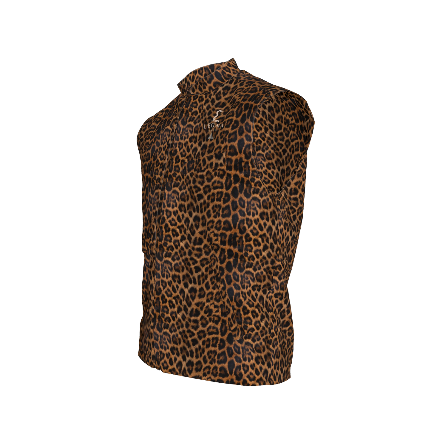 L'EGNA RISING (LEOPARD) VEST – Heavy Stretch Cotton Twill Gilet