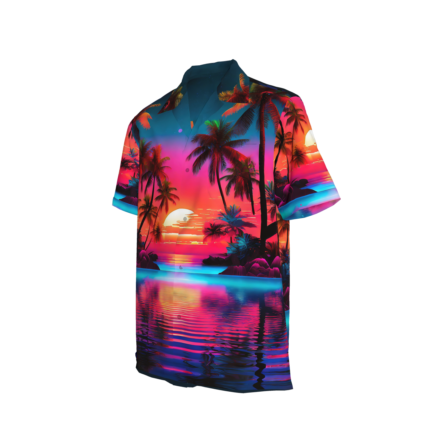 Organic Cotton Hawaiian Shirt – Sunset Paradise Print