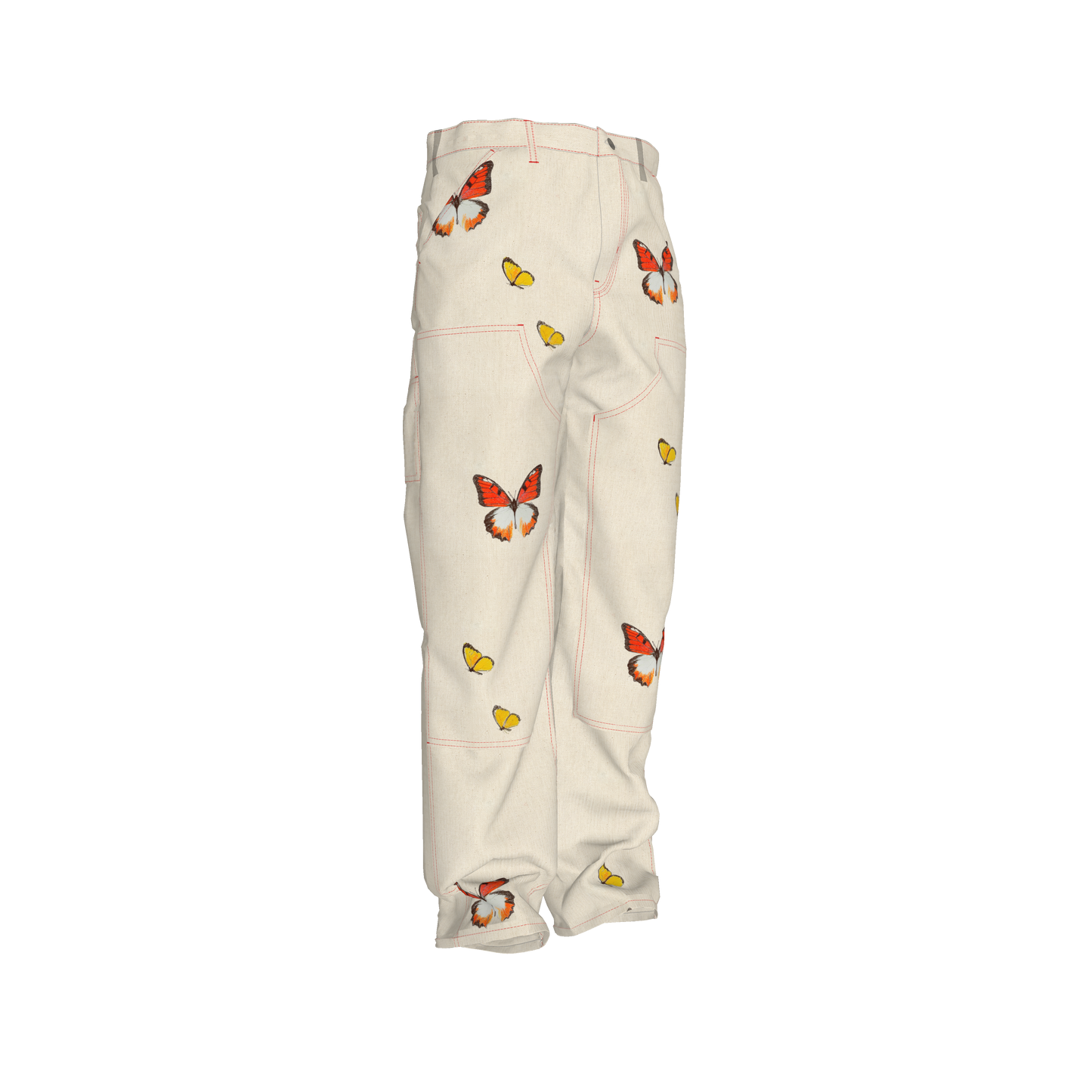 men's boxy double front pant - unisex low waist pants  in Stretch Organic Cotton Twill