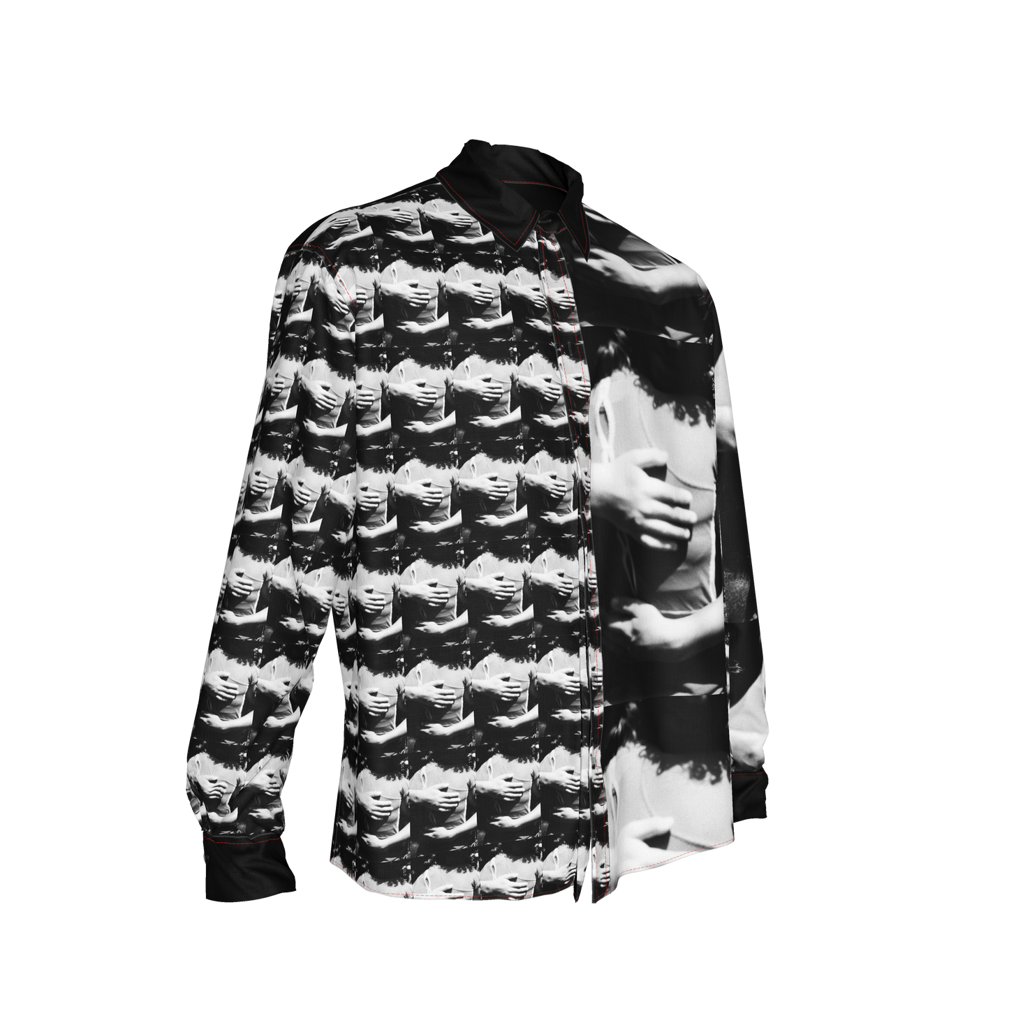 abrazos infinitos button up oversized shirt