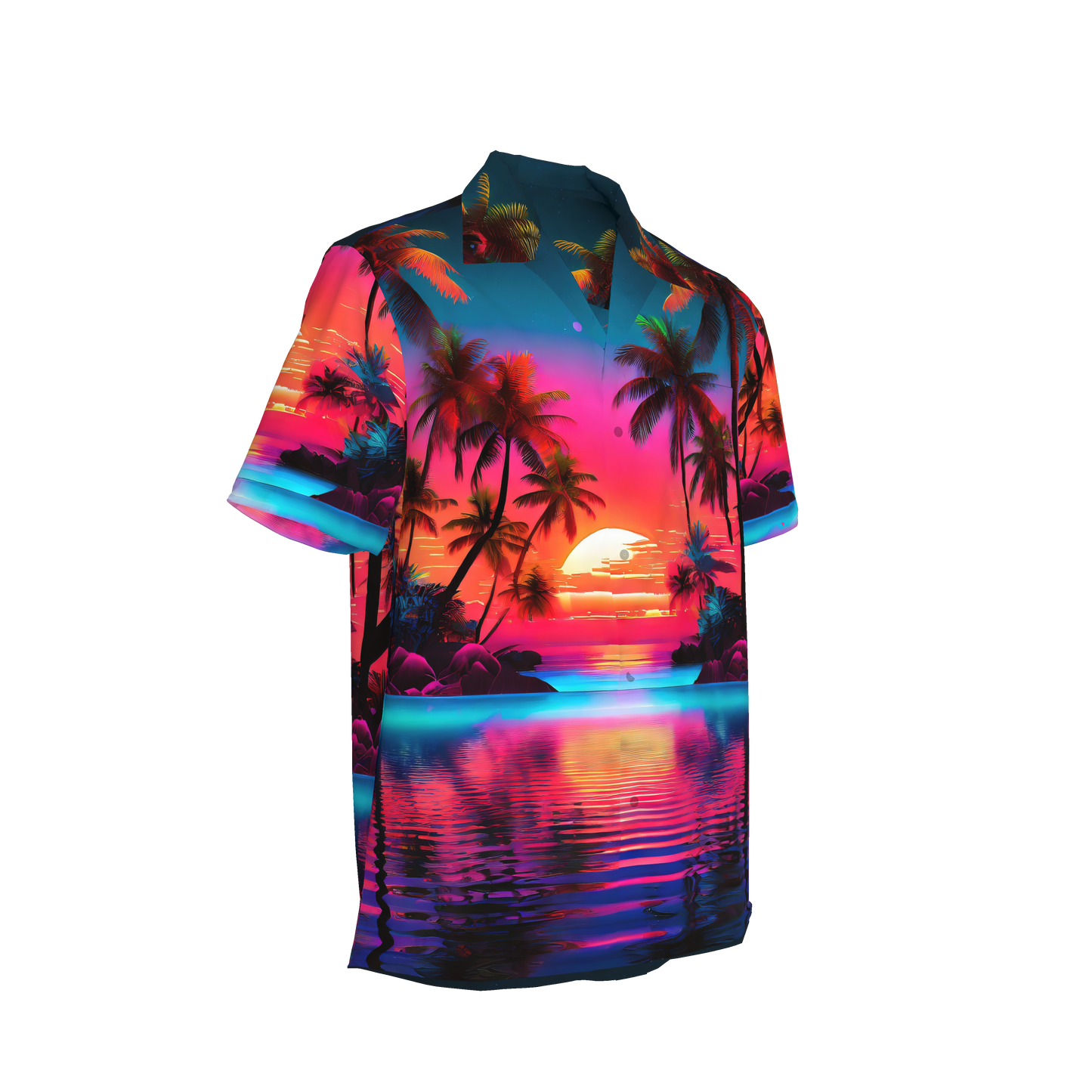 Organic Cotton Hawaiian Shirt – Sunset Paradise Print